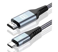 MAXGROUP Cable USB C a HDMI 4K 5M,USB Tipo C a HDMI Nylon Thunderbolt 4/3 Adaptador Compatible para i Phone 16 15 Pro,MacBook Pro/Air, iPad Pro,iMac,Galaxy S25 S24 S23 a S8,Surface,Dell,Huawei