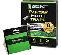 Maxguard Trampas para polillas de despensa (Paquete de 8) con feromonas Extra Fuertes | Trampa de Pegamento Adhesivo no tóxico para Alimentos y polillas de Armario en tu Cocina | Atrapa y Mata plagas