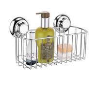 MaxHold Cesta de almacenamiento rectangular profunda sin perforación/ventosa, sistema de vacío, acero inoxidable, nunca se oxida, para baño y cocina