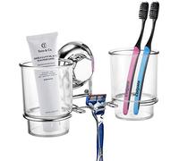 MaxHold Sistema de vacío Titular de Vaso de Dientes - No-perforar - Acero Inoxidable Nunca Moho - Almacenamiento de la Cocina&baño