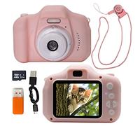 Maxi cámara fotográfica infantil rosa 48 MP Full HD SD 32 GB doble cámara batería recargable de 1200 Mha Zoom 8 x pantalla 2,4 Idea regalo cumpleaños para niños de 3 a 10 años regalo de Navidad