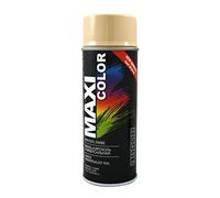 Maxi Color New Quality - Pintura en aerosol brillante, 400 ml, universal, nitrocelulosa, pintura en aerosol de secado rápido (RAL 1001 beige brillante)
