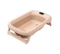 Maxi-Cosi Indigo Bañera Bebé Plegable, 0-4 Años, Bañera Niño Pequeño Espaciosa, Termómetro HighSense Integrado, Antideslizante, Gancho para Colgar Retráctil, Plegado Plano, Muted Terra