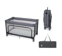 Maxi-Cosi Merlin, Cuna de viaje bebe y área de juegos 2 en 1, 0-4 años, hasta 18 kg, Cuna bebé portátil, Plegado en 1 segundo, Colchón CloudCore 120x60 cm, Ventana lateral, 4 ruedas, Elegance Graphite