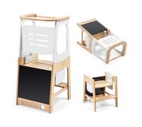 Maxi-Cosi Toucan 3 en 1 Torre aprendizaje madera, Torre de aprendizaje Montessori, 1,5-99 Años, 10-150kg, 3 Alturas, Se Transforma en Mesa y Silla/Taburete, FSC® 100 % Madera Certificada, Natural Wood