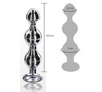 Maxi dilatador de bolas anal portátil con gran cuello de metal de piedra