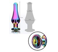 Maxi enchufe anal grande dilatador con piedra consolador de metal liso portátil