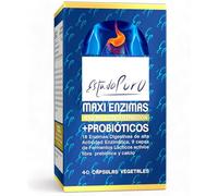 Maxi Enzimas + Probióticos Estado Puro | 18 Enzimas Digestivas Potentes | Con Probióticos y Prebióticos Intestinales | Mejora la digestión y la Absorción de Nutrientes | 40 Cápsulas de Tongil