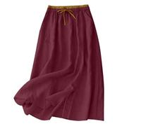 Maxi Gypsy Skirts for Women 2026 Elasticated Waist Boho A-Line Long Skirt with Pockets Women's Floral Ruffle Tiered Flowy Swing Dress Summer Beach Holiday Skirts