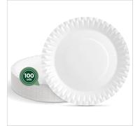 Maxi Products - 100 Platos de Cartón Desechable - Ø 28 cm - Plato Vajilla - Plato Redondo Cartón Desechable - Platos para Catering, Eventos y Celebraciones - APTO ALIMENTARIO