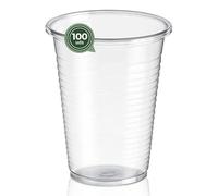 Maxi Products - 100 Vasos Plástico Reutilizables - 200 cc - Vasos Reciclables - Alta Resistencia - Vasos Irrompibles - Celebraciones - Vaso Café - Vaso Refresco - IRROMPIBLES