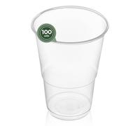 Maxi Products - 100 Vasos Plástico Reutilizables - 330 cc - Vasos Reciclables - Alta Resistencia - Vasos Irrompibles - Celebraciones - Vaso Café - Vaso Cerveza - Vaso Refresco - IRROMPIBLES
