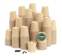 MAXI PRODUCTS - 1000 unidades Vasos Café Desechables - Vasos Cartón - Vasos Desechables Catering - Vasos Café para Llevar - Vasos Kraft 80 cc - APTO BEBIDAS CALIENTES Y FRÍAS