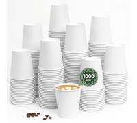 Maxi Products - 1000 unidades Vasos Café Desechables - Vasos Cartón - Vasos Desechables Catering - Vasos Café para Llevar - Vasos Blancos 300 cc - APTO BEBIDAS CALIENTES Y FRÍAS