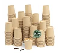 Maxi Products - 1000 unidades Vasos Café Desechables - Vasos Cartón - Vasos Desechables Catering - Vasos Café para Llevar - Vasos Kraft 200 cc - APTO BEBIDAS CALIENTES Y FRÍAS