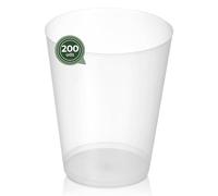 Maxi Products - 200 Vasos Cubata Anchos Plástico Reutilizables Transparente - 480 cc - Vasos Reciclables - Plástico Flexible Irrompible - Fiestas, Eventos y Celebraciones - VASO CUBATA ANCHO
