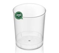 Maxi Products - 200 Vasos Mojito Plástico Reutilizables Transparente - 330 cc - Vasos Reciclables - Fiestas, Eventos y Celebraciones