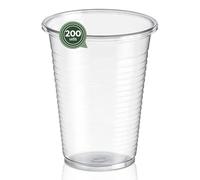 Maxi Products - 200 Vasos Plástico Reutilizables - 200 cc - Vasos Reciclables - Alta Resistencia - Vasos Irrompibles - Celebraciones - Vaso Café - Vaso Refresco - IRROMPIBLES