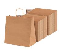 MAXI PRODUCTS - 250 Bolsas Papel Kraft con Asa Rizada - 25 x 16 x 27 cm - Bolsas Regalo - Bolsitas Regalo Personalizables - Eventos y Hotelería - Comunión, Cumpleaños, Bodas - PERSONALIZABLES