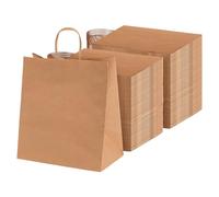 MAXI PRODUCTS - 250 Unidades - Bolsas Papel Kraft con Asa Rizada - 32 x 21 x 36 cm - Bolsas Regalo - Bolsitas Personalizables - Eventos y Hotelería - Comunión, Cumpleaños, Bodas - PERSONALIZABLES