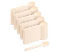 MAXI PRODUCTS - 500 Cucharitas de Madera Biodegradable - 14 cm - Cuchara Madera Pequeña - Cubiertos Café Catering Helados Apetitivos - Apto uso Alimentario - APTO ALIMENTOS CALIENTES