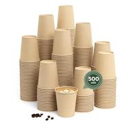 MAXI PRODUCTS - 500 unidades Vasos Café Desechables Kraft - Vasos Cartón 250 cc - Vasos Desechables Catering - Vasos Café para Llevar - APTO BEBIDAS CALIENTES Y FRÍAS