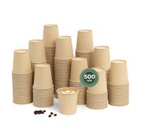 MAXI PRODUCTS - 500 unidades Vasos Café Desechables - Vasos Cartón - Vasos Desechables Catering - Vasos Café para Llevar - Vasos Kraft 200 cc - APTO BEBIDAS CALIENTES Y FRÍAS