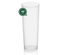 Maxi Products - Vasos Tubo Cubata de Plástico Reutilizables Transparente 300cc - Vaso Irrompible para Fiestas, Eventos y Celebraciones