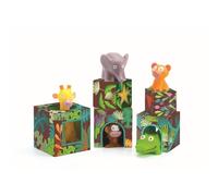 MAXI Topanijungle - Juego de construcción y encaje XXL - Djeco - Apilable sensorial desde 18 meses