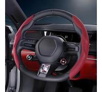 MAXIAOMA Funda Volante Coche para VW Golf 4 Von 1998 bis 2004, Cubierta de Volante de Cuero de Microfibra de Cuero Cubierta para Volante Funda Volante Anti Deslizante, Type D-Red