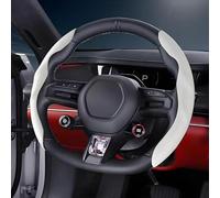 MAXIAOMA Funda Volante Coche para VW Golf 4 Von 1998 bis 2004, Cubierta de Volante de Cuero de Microfibra de Cuero Cubierta para Volante Funda Volante Anti Deslizante, Type D-White