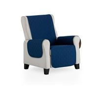 MAXIFUNDAS | Funda Sillón Acolchado Reversible 1 Plaza/Relax- Funda Cubre Sillón Extrasuave Azul/Gris Claro - Funda Protector Sillón con Tiras Elásticas de Sujeción - Cubre Sillón Modelo MAUI