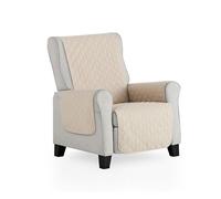 MAXIFUNDAS | Funda Sillón Acolchado Reversible 1 Plaza/Relax- Funda Cubre Sillón Extrasuave Beige/Marrón - Funda Protector Sillón con Tiras Elásticas de Sujeción - Cubre Sillón Modelo MAUI