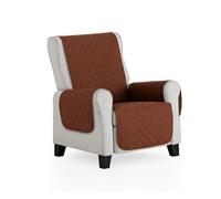 MAXIFUNDAS | Funda Sillón Acolchado Reversible 1 Plaza/Relax- Funda Cubre Sillón Extrasuave Marrón/Beige - Funda Protector Sillón con Tiras Elásticas de Sujeción - Cubre Sillón Modelo MAUI