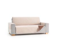 MAXIFUNDAS | Cubre Sofá Acolchado Reversible | 4 Plazas | Beige/Marrón | Cubre Protector Sofá con Tiras Elásticas de Sujeción | Modelo MAUI