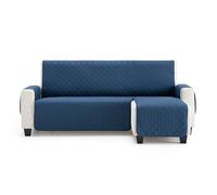 MAXIFUNDAS | Funda Sofá Chaise Longue Acolchado Brazo Derecho 220cm - Funda Sofá Extrasuave Azul - Funda Cubre Sofá con Cintas Traseras - Funda Chaise Longue Protector Sofá Modelo MAUI