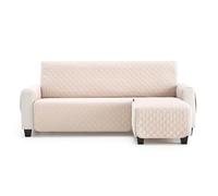 MAXIFUNDAS | Funda Sofá Acolchado Brazo Derecho 280cm - Extrasuave Beige - Protector Cubre Sofá con Cintas Traseras - Funda Chaise Longue Modelo MAUI