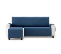 MAXIFUNDAS | Funda Sofá Chaise Longue Acolchado Brazo Izquierdo 240cm - Funda Sofá Extrasuave Azul - Funda Cubre Sofá con Cintas Traseras - Funda Chaise Longue Protector Sofá Modelo MAUI