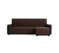 MAXIFUNDAS | Funda Sofá Chaise Longue Acolchado Brazo Derecho 280cm - Funda Sofá Extrasuave Marrón - Funda Cubre Sofá con Cintas Traseras - Funda Chaise Longue Protector Sofá Modelo MAUI