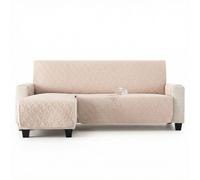 MAXIFUNDAS | Cubre sofá Dry Protect | Color Beige | Chaise Longue Izquierdo 220 cm | Repelente de Líquidos | Acolchado | Funda Protectora Antimanchas | Apto para Mascotas