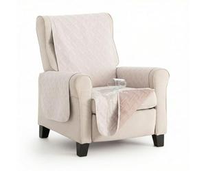 MAXIFUNDAS | Cubre sofá Dry Protect | Color Marfil | Válido para Sillón de 1 plaza, Relax y Orejero | Repelente de Líquidos | Acolchado y Reversible | Funda Protectora Antimanchas | Apto para mascotas