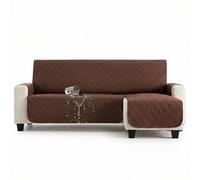 MAXIFUNDAS | Cubre sofá Dry Protect | Color Marrón | Chaise Longue Derecho 220 cm | Repelente de Líquidos | Acolchado | Funda Protectora Antimanchas | Apto para Mascotas