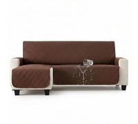 MAXIFUNDAS | Cubre sofá Dry Protect | Color Marrón| Chaise Longue Izquierdo 200 cm | Repelente de Líquidos | Acolchado | Funda Protectora Antimanchas | Apto para Mascotas