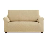 MAXIFUNDAS | Funda de Sofá Elástica 3 Plazas Color Beige - Funda de Sofá Extrasuave, Antideslizante y Elástica - Funda Sofá Elástica Modelo Inca