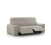 MAXIFUNDAS - Funda de Sofá Relax 3 Plazas con 2 Pies Vega, Gris Claro. Funda para sofá reclinable. Ajuste, Fácil de Colocar y Lavar