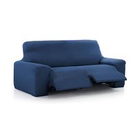 MAXIFUNDAS | Funda de Sofá Relax 3 Plazas con 2 Pies | Color Azul | Funda para sofá reclinable | Ajuste fácil colocación | Modelo Vega.