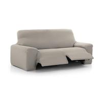 MAXIFUNDAS | Funda de Sofá Relax 3 Plazas con 2 Pies | Color Gris Claro | Funda para sofá reclinable | Ajuste fácil colocación | Modelo Vega.