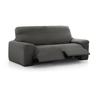 MAXIFUNDAS - Funda de Sofá Relax 3 Plazas con 2 Pies Vega, Antracita. Funda para sofá reclinable. Ajuste, Fácil de Colocar y Lavar