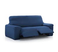 MAXIFUNDAS - Funda de Sofá Relax 3 Plazas con 2 Pies Vega, Azul. Funda para sofá reclinable. Ajuste, Fácil de Colocar y Lavar
