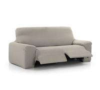 MAXIFUNDAS - Funda de Sofá Relax 3 Plazas con 2 Pies Vega, Gris Claro. Funda para sofá reclinable. Ajuste, Fácil de Colocar y Lavar